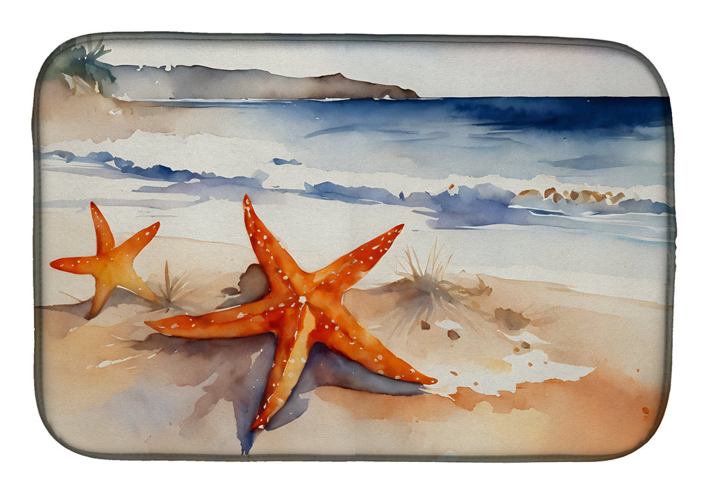 Starfish Dish Drying Mat Absorbent Dish Drying Mat Pad for Kitchen Counter Dish Drainer Mat for Countertop, 14 x 21", Multicolor