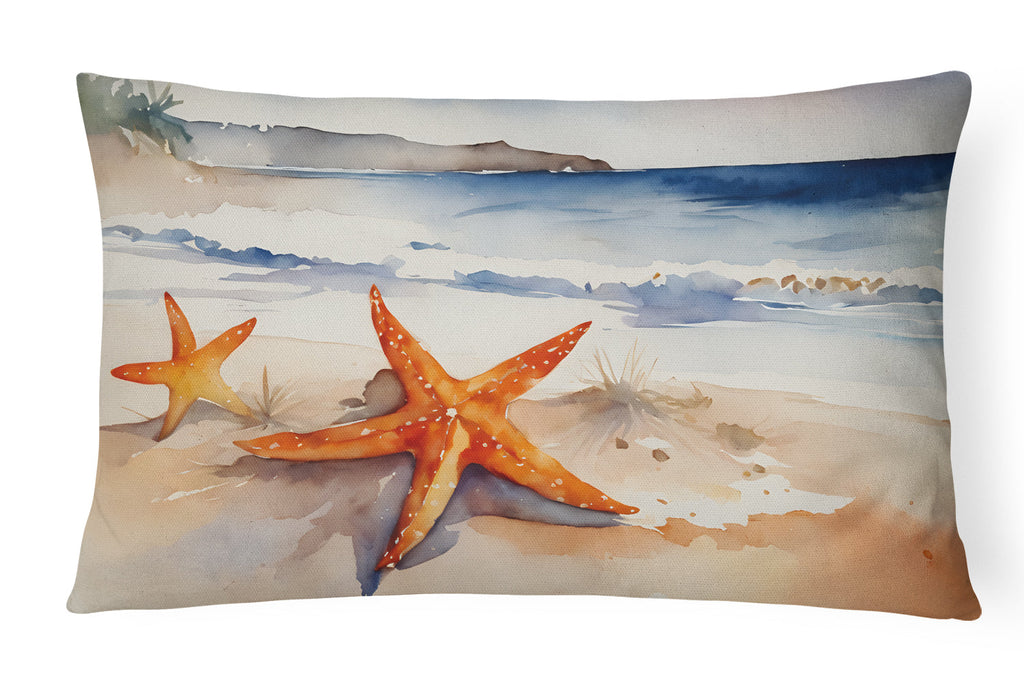 Starfish Decorative Throw Pillow 12x16 Indoor Outdoor Accent Cushion, Fabric Cover with Insert for Sofa, Bed, Porch & Living Room