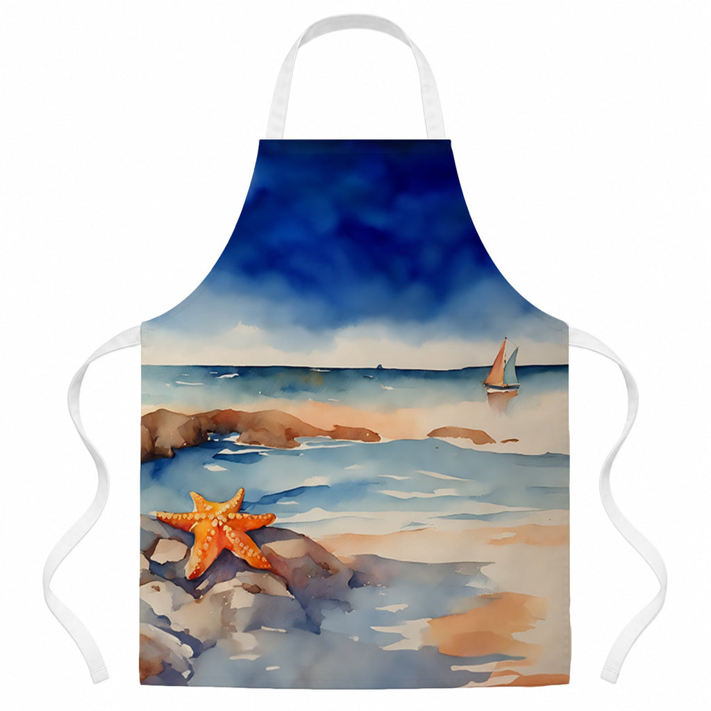 Starfish Apron Cooking Kitchen Server Baking Crafts Gardening for Adult Women Men, Unisex, Large, Multicolor