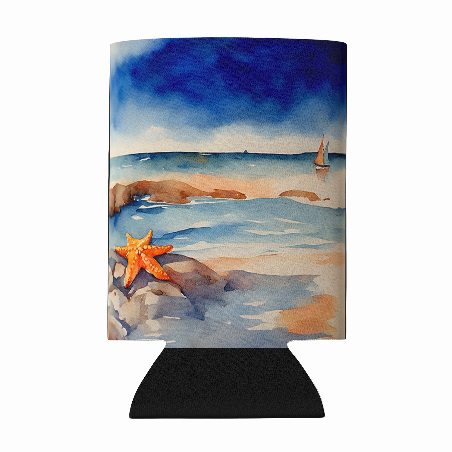Starfish Can or Bottle Hugger Cooler Sleeve for Standard 12 oz Cans, Insulated Foam Beer & Soda Can Hugger Reusable
