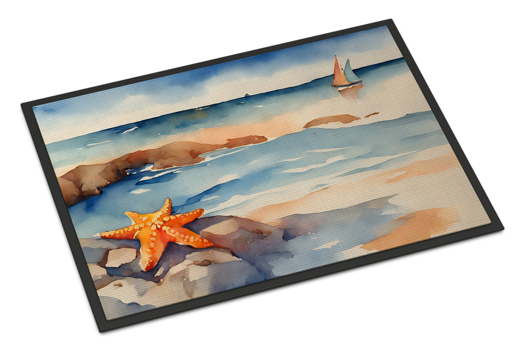 Starfish Doormat Indoor Outdoor 18H X 27W Front Door Mat Rugs for Entryway, Non Slip Washable