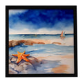 Starfish Framed Metal Print Bathroom, Kitchen, Office, Home Decor Wall Art Ready to Hang, Square, 8X8