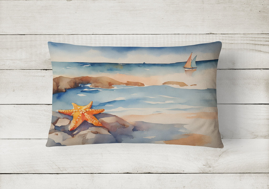 Starfish Decorative Throw Pillow 12x16 Indoor Outdoor Accent Cushion, Fabric Cover with Insert for Sofa, Bed, Porch & Living Room