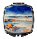 Starfish Compact Mirror Decorative Travel Makeup Mirror for Women Girls Gifts Pocket Makeup Mirror Folding Handheld