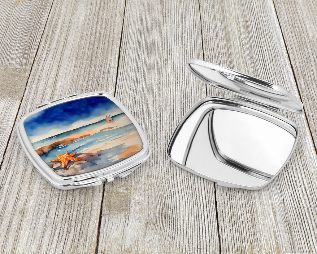 Starfish Compact Mirror Decorative Travel Makeup Mirror for Women Girls Gifts Pocket Makeup Mirror Folding Handheld