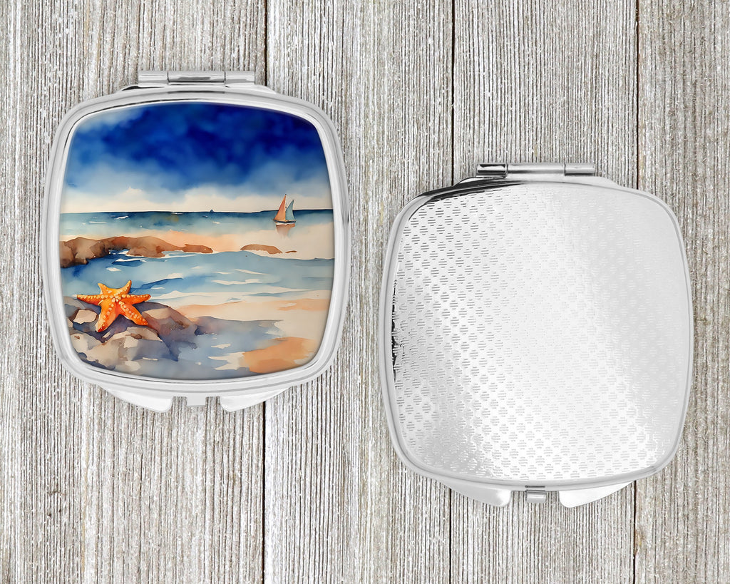 Starfish Compact Mirror Decorative Travel Makeup Mirror for Women Girls Gifts Pocket Makeup Mirror Folding Handheld