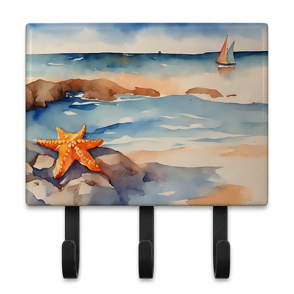 Starfish Leash or Key Holder Wall Hooks, Coat Rack Wall Mount, for Hanging Keys, Towels, Aprons, Leashes