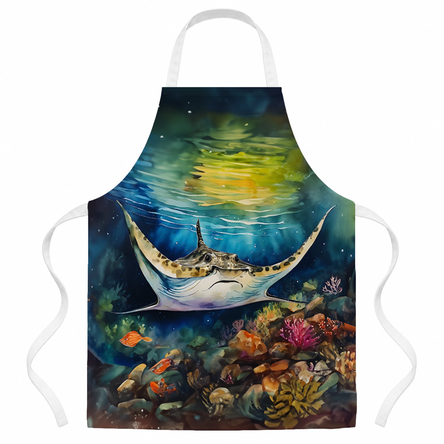 Sting Ray Apron Cooking Kitchen Server Baking Crafts Gardening for Adult Women Men, Unisex, Large, Multicolor
