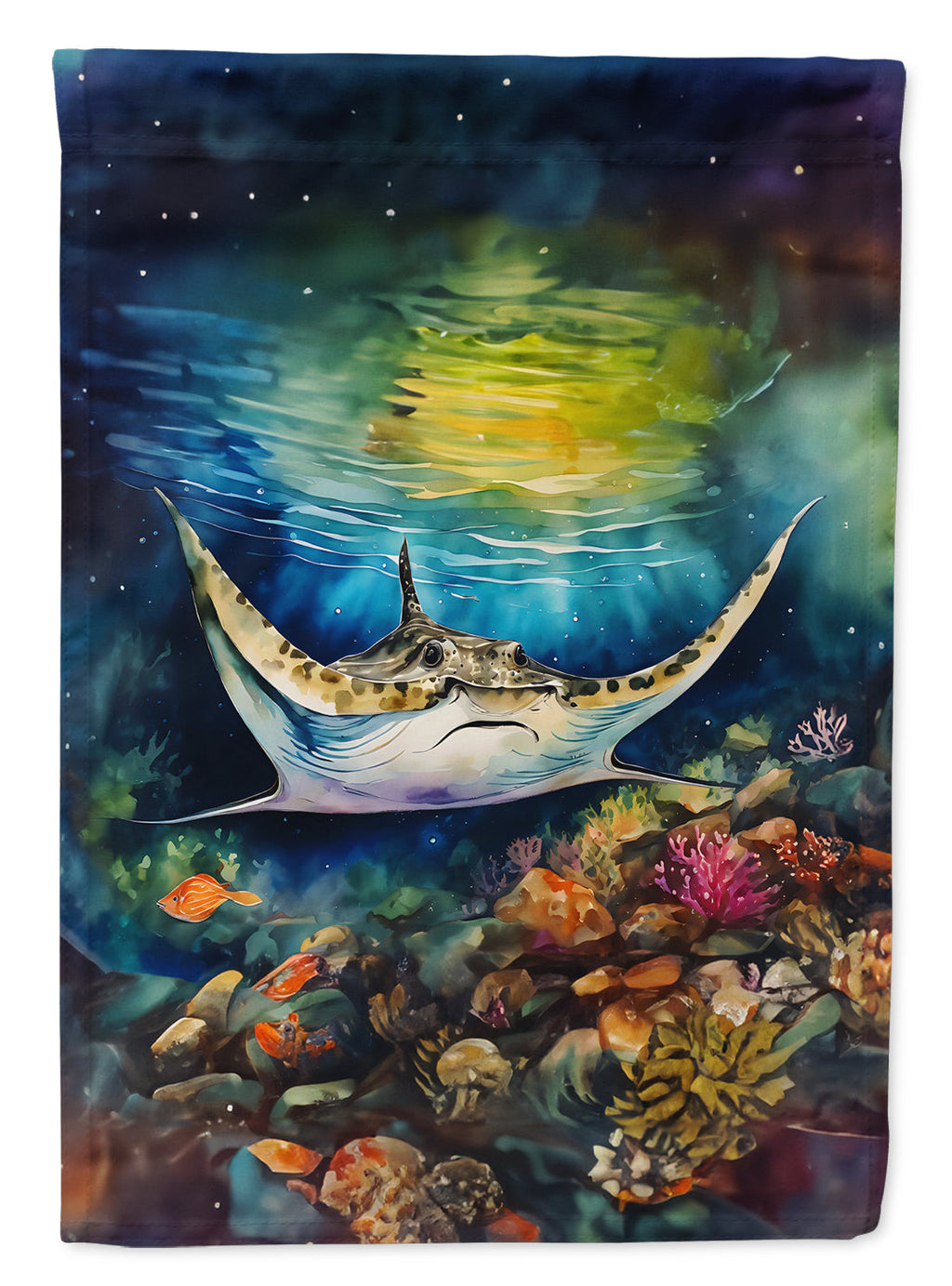 Sting Ray House Flag 28x40 Porch Sleeve Pole Decorative Outside Yard Banner Artwork Wall Hanging, Polyester