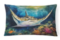 Sting Ray Decorative Throw Pillow 12x16 Indoor Outdoor Accent Cushion, Fabric Cover with Insert for Sofa, Bed, Porch & Living Room