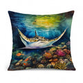 Sting Ray Decorative Throw Pillow 14x14 Indoor Outdoor Accent Cushion, Fabric Cover with Insert for Sofa, Bed, Porch & Living Room