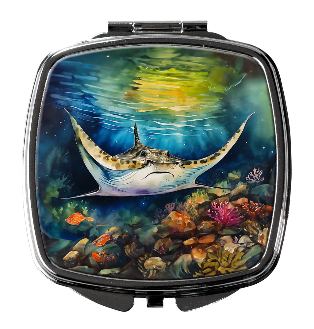 Sting Ray Compact Mirror Decorative Travel Makeup Mirror for Women Girls Gifts Pocket Makeup Mirror Folding Handheld