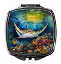 Sting Ray Compact Mirror Decorative Travel Makeup Mirror for Women Girls Gifts Pocket Makeup Mirror Folding Handheld