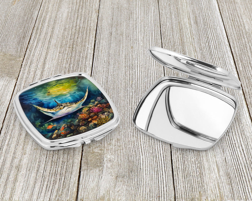 Sting Ray Compact Mirror Decorative Travel Makeup Mirror for Women Girls Gifts Pocket Makeup Mirror Folding Handheld