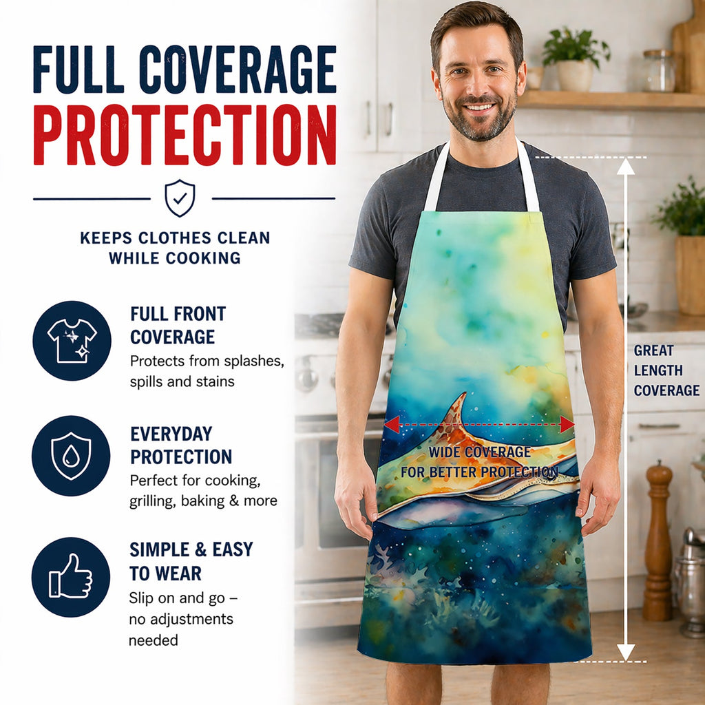 Sting Ray Apron Cooking Kitchen Server Baking Crafts Gardening for Adult Women Men, Unisex, Large, Multicolor