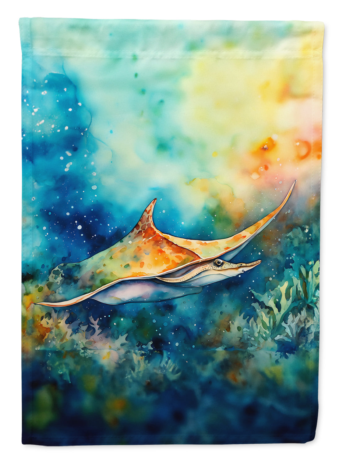 Sting Ray House Flag 28x40 Porch Sleeve Pole Decorative Outside Yard Banner Artwork Wall Hanging, Polyester