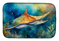 Sting Ray Dish Drying Mat Absorbent Dish Drying Mat Pad for Kitchen Counter Dish Drainer Mat for Countertop, 14 x 21", Multicolor