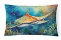 Sting Ray Decorative Throw Pillow 12x16 Indoor Outdoor Accent Cushion, Fabric Cover with Insert for Sofa, Bed, Porch & Living Room