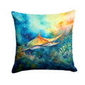 Sting Ray Decorative Throw Pillow 18x18 Indoor Outdoor Accent Cushion, Fabric Cover with Insert for Sofa, Bed, Porch & Living Room