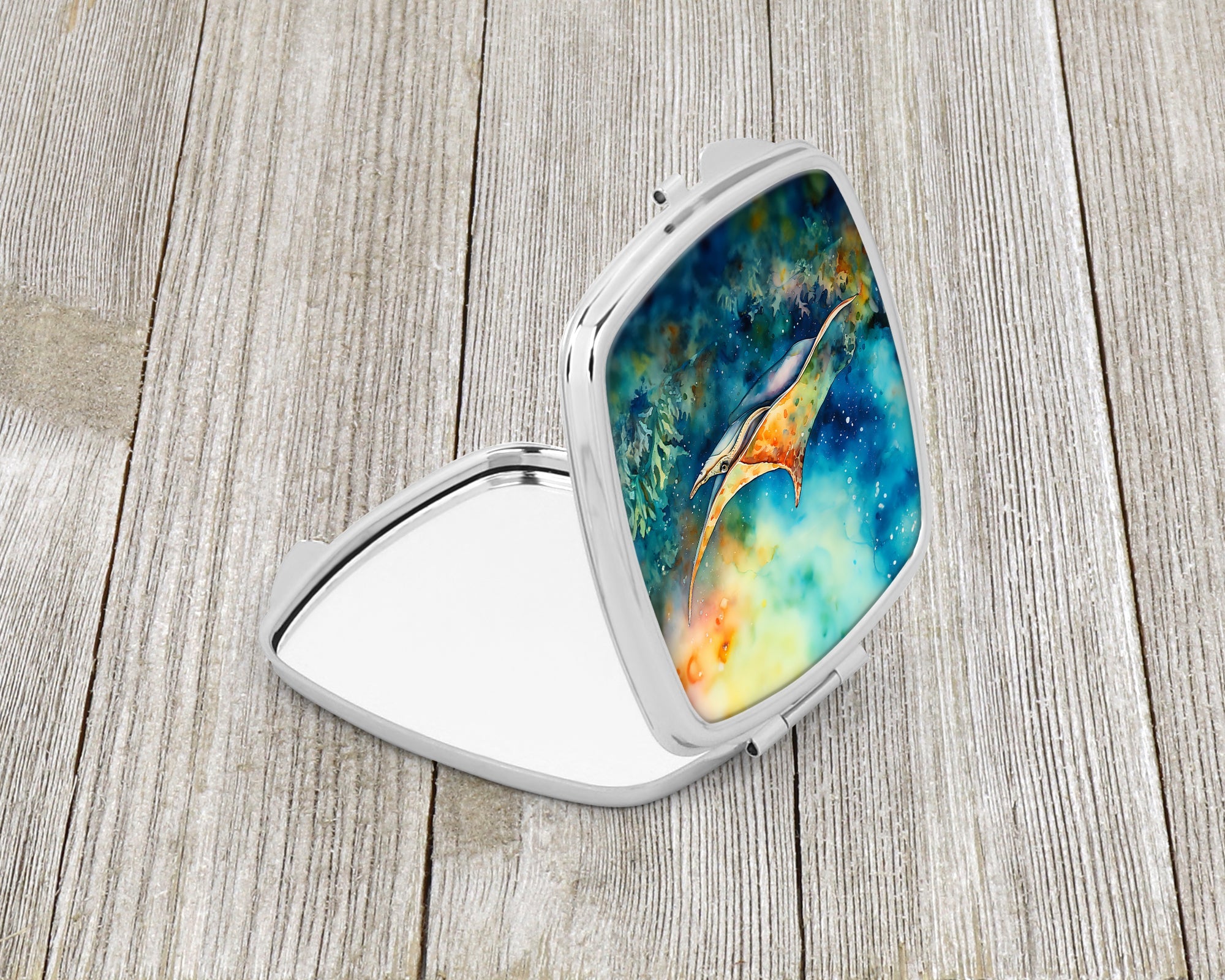 Sting Ray Compact Mirror Decorative Travel Makeup Mirror for Women Girls Gifts Pocket Makeup Mirror Folding Handheld
