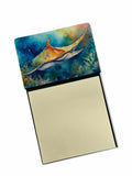 Sting Ray Watercolor Sticky Note Holder Refillable Dispenser Desk Accessory 3x3 Pad Gift