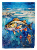 Striped Bass House Flag 28x40 Porch Sleeve Pole Decorative Outside Yard Banner Artwork Wall Hanging, Polyester
