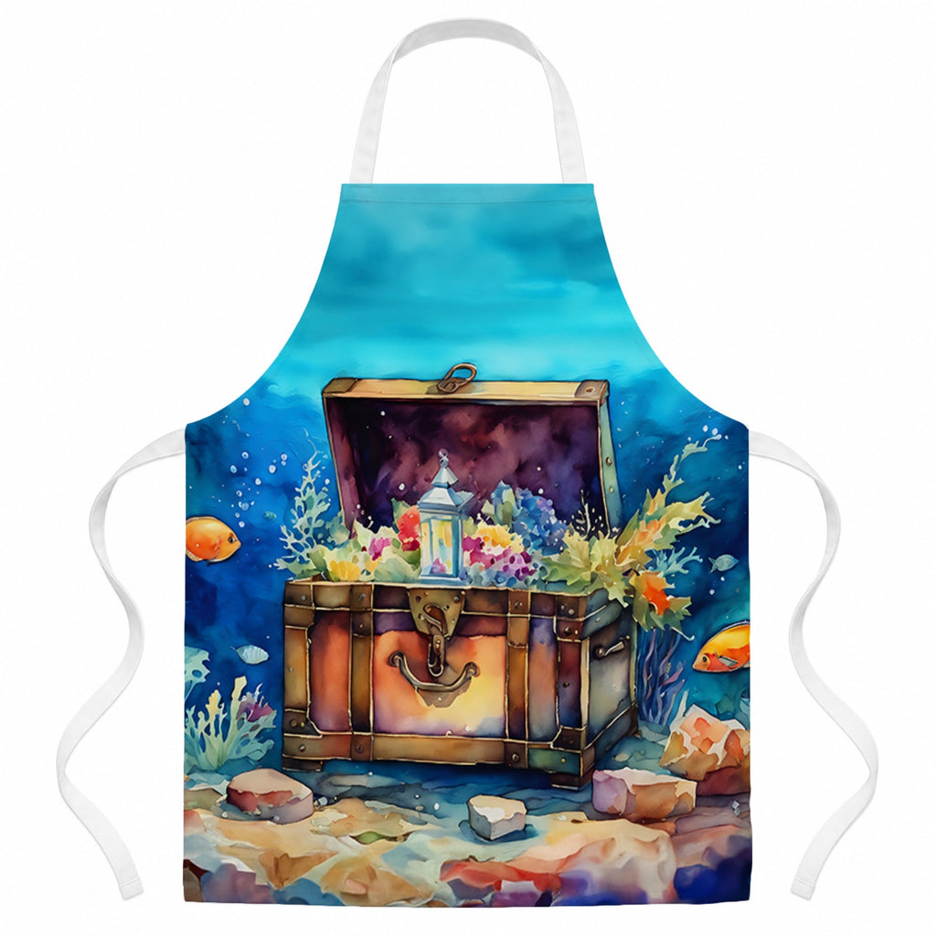 Treasure Chest Apron Cooking Kitchen Server Baking Crafts Gardening for Adult Women Men, Unisex, Large, Multicolor