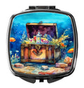 Treasure Chest Compact Mirror Decorative Travel Makeup Mirror for Women Girls Gifts Pocket Makeup Mirror Folding Handheld