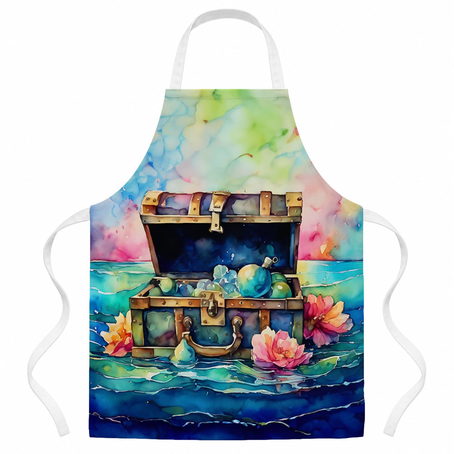 Treasure Chest Apron Cooking Kitchen Server Baking Crafts Gardening for Adult Women Men, Unisex, Large, Multicolor