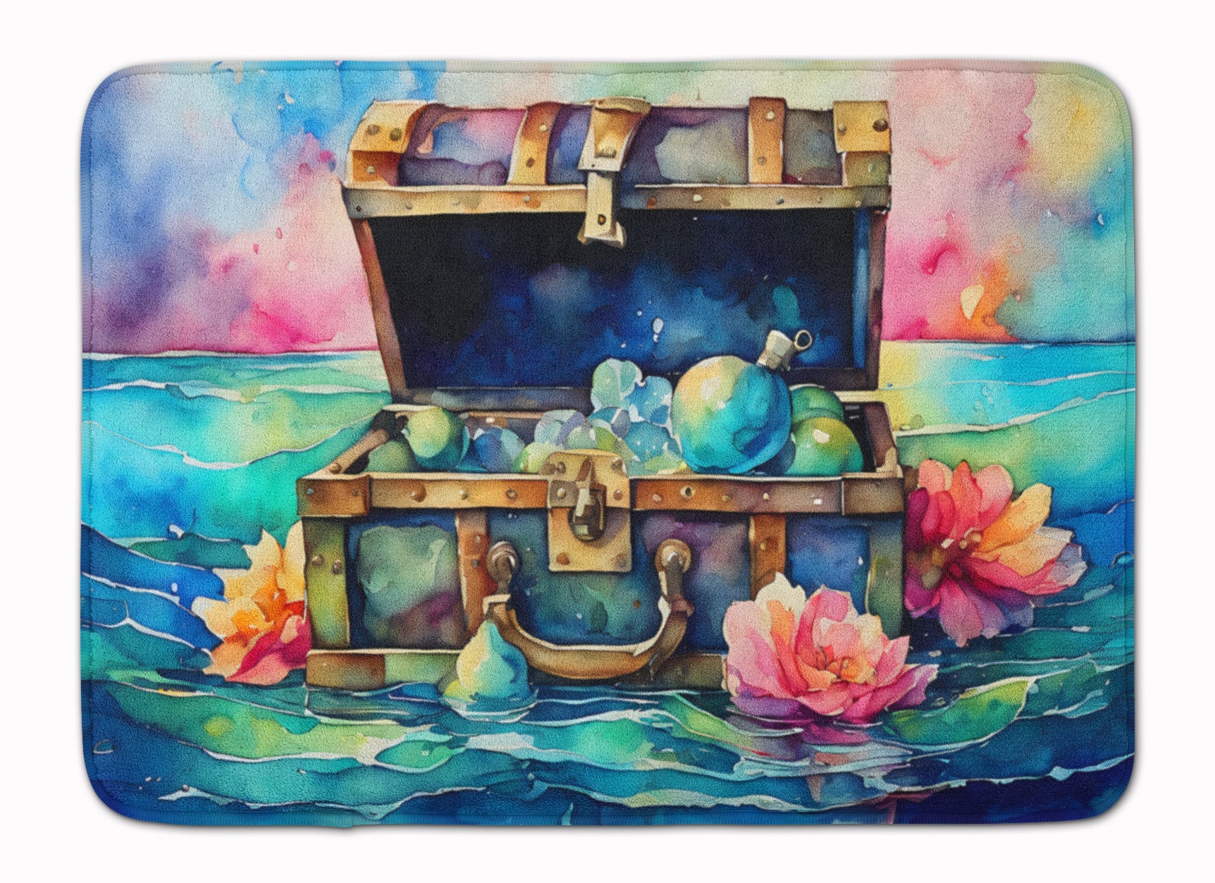 Treasure Chest Memory Foam Kitchen Mat Machine Washable Anti-Fatigue Cushion Comfort Bath or Kitchen Rug