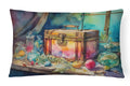 Treasure Chest Decorative Throw Pillow 12x16 Indoor Outdoor Accent Cushion, Fabric Cover with Insert for Sofa, Bed, Porch & Living Room