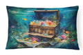 Treasure Chest Decorative Throw Pillow 12x16 Indoor Outdoor Accent Cushion, Fabric Cover with Insert for Sofa, Bed, Porch & Living Room