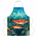Trout Apron Cooking Kitchen Server Baking Crafts Gardening for Adult Women Men, Unisex, Large, Multicolor