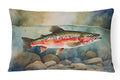 Trout Decorative Throw Pillow 12x16 Indoor Outdoor Accent Cushion, Fabric Cover with Insert for Sofa, Bed, Porch & Living Room