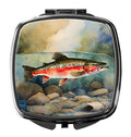 Trout Compact Mirror Decorative Travel Makeup Mirror for Women Girls Gifts Pocket Makeup Mirror Folding Handheld