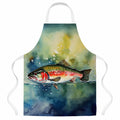 Trout Apron Cooking Kitchen Server Baking Crafts Gardening for Adult Women Men, Unisex, Large, Multicolor