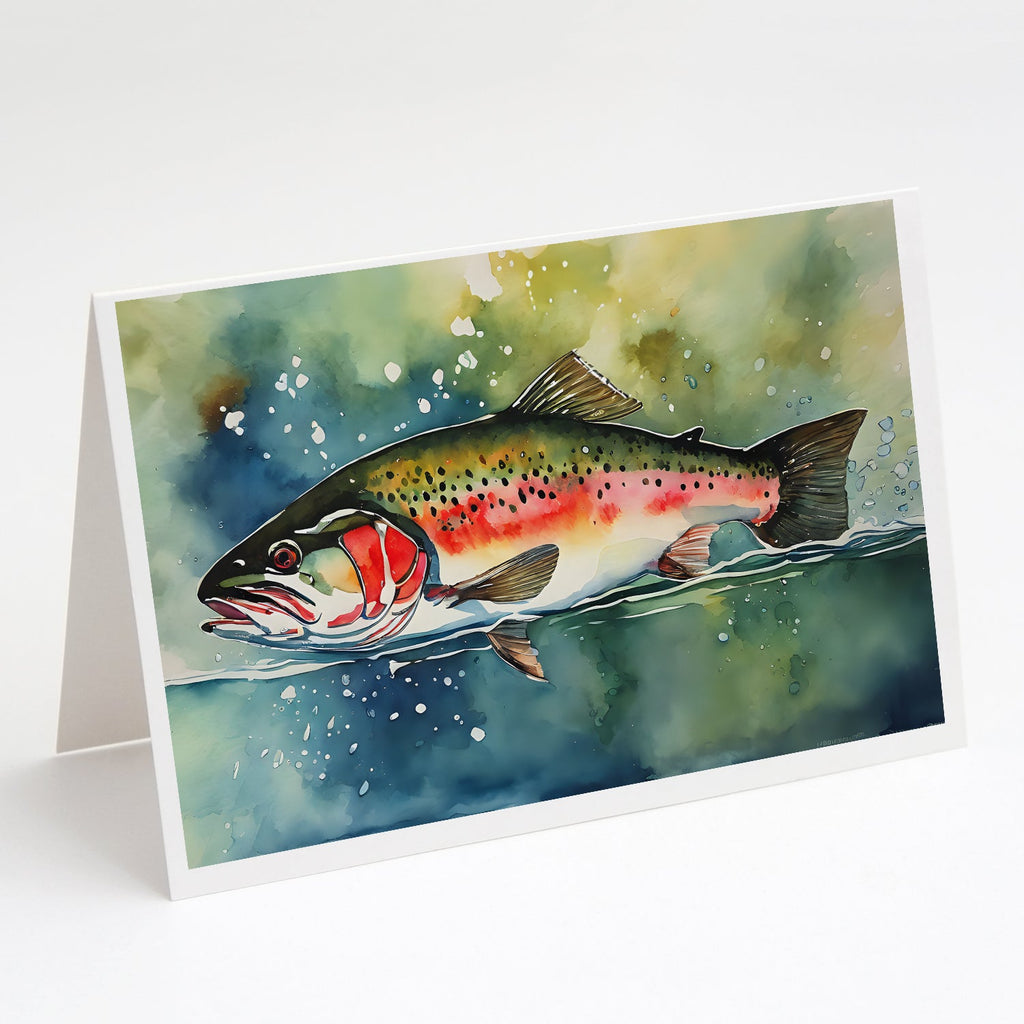 Trout Greeting Cards Pack of 8 Blank Cards with Envelopes Whimsical A7 Size 5x7