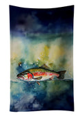 Trout Kitchen Towel Velour Plush Front and Cotton Loop Back Machine Washable