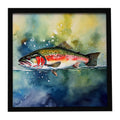 Trout Framed Metal Print Bathroom, Kitchen, Office, Home Decor Wall Art Ready to Hang, Square, 8X8