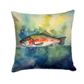 Trout Decorative Throw Pillow 18x18 Indoor Outdoor Accent Cushion, Fabric Cover with Insert for Sofa, Bed, Porch & Living Room