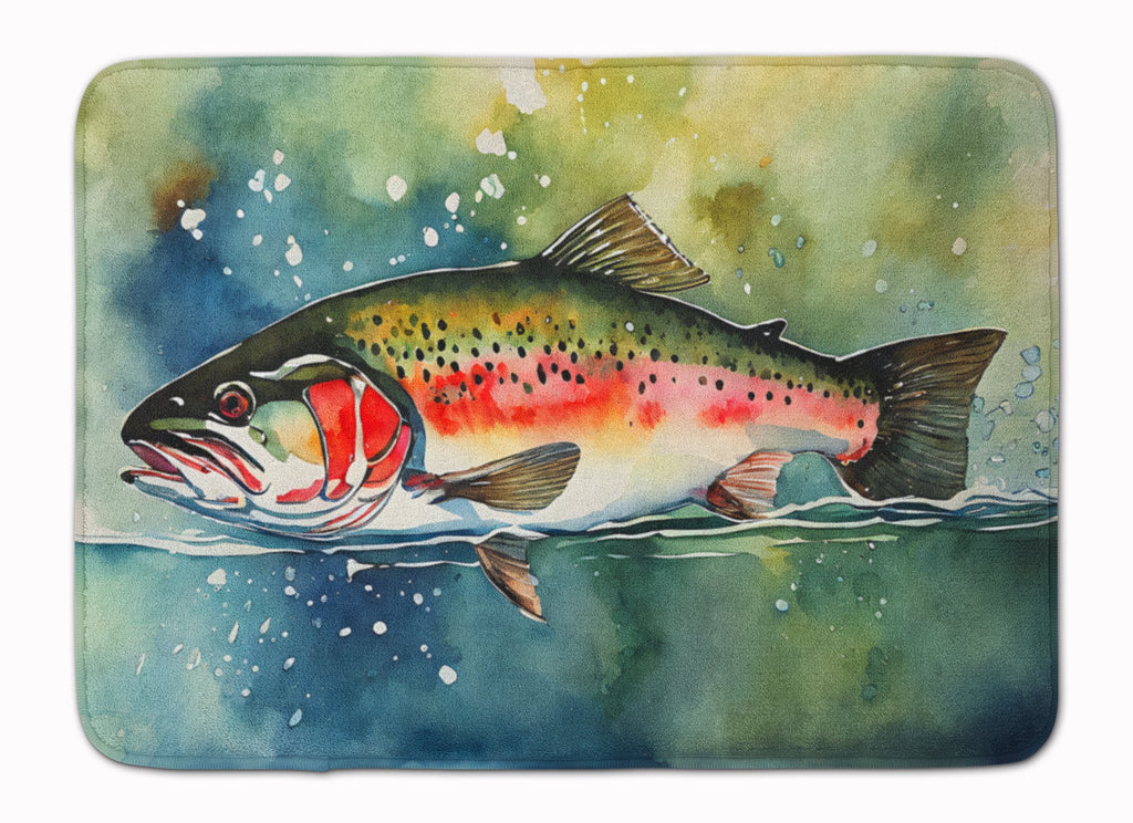 Trout Memory Foam Kitchen Mat Machine Washable Anti-Fatigue Cushion Comfort Bath or Kitchen Rug