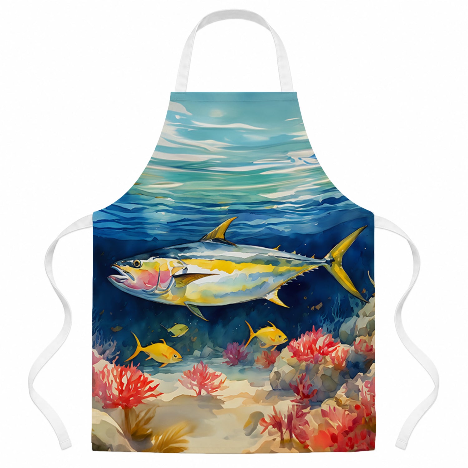 Yellowfin Tuna Apron Cooking Kitchen Server Baking Crafts Gardening for Adult Women Men, Unisex, Large, Multicolor