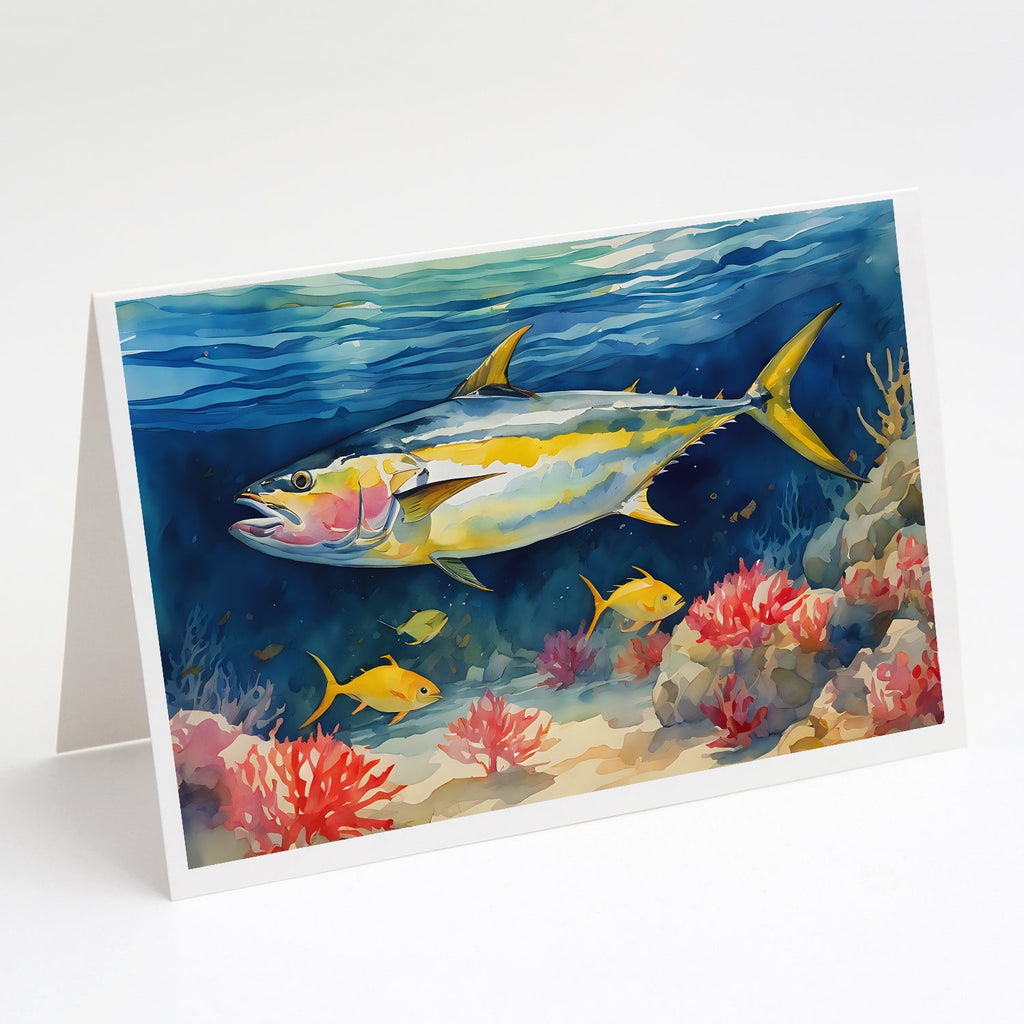 Yellowfin Tuna Greeting Cards Pack of 8 Blank Cards with Envelopes Whimsical A7 Size 5x7