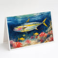 Yellowfin Tuna Greeting Cards Pack of 8 Blank Cards with Envelopes Whimsical A7 Size 5x7