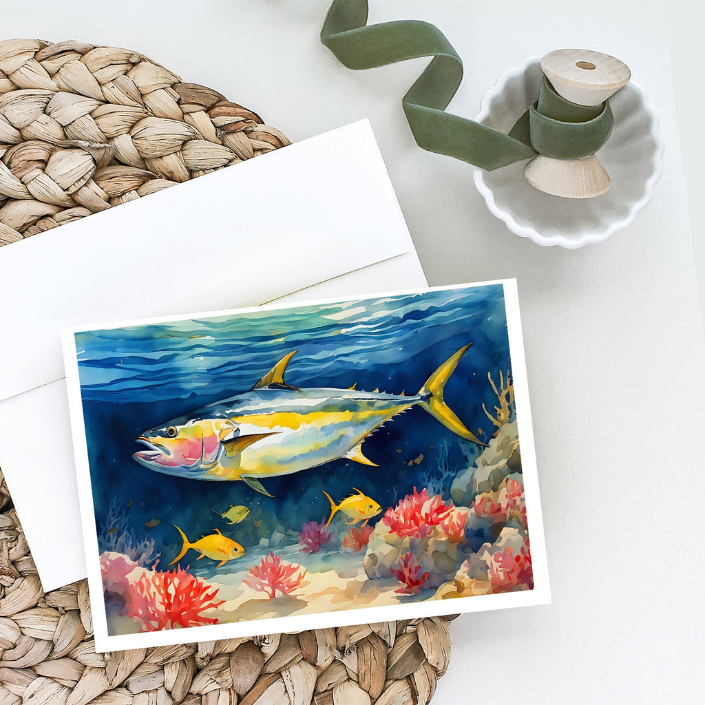Yellowfin Tuna Greeting Cards Pack of 8 Blank Cards with Envelopes Whimsical A7 Size 5x7