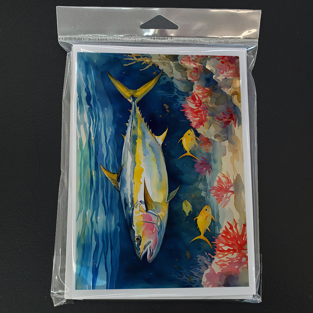 Yellowfin Tuna Greeting Cards Pack of 8 Blank Cards with Envelopes Whimsical A7 Size 5x7