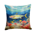Yellowfin Tuna Decorative Throw Pillow 18x18 Indoor Outdoor Accent Cushion, Fabric Cover with Insert for Sofa, Bed, Porch & Living Room