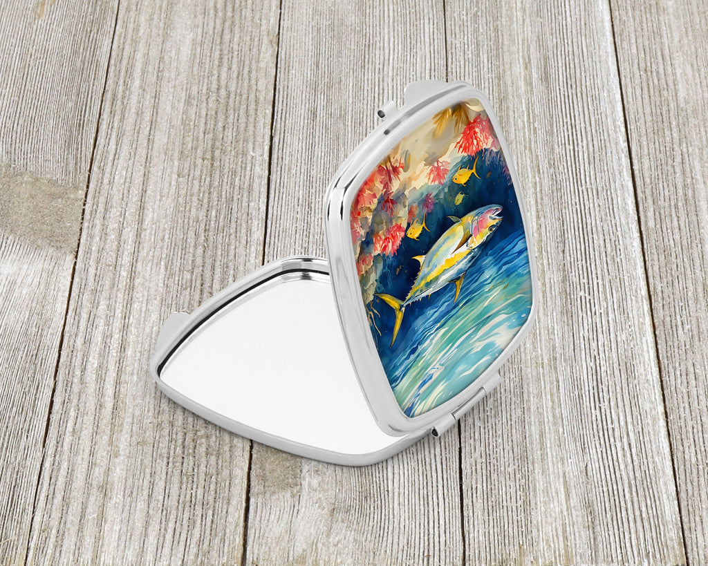 Yellowfin Tuna Compact Mirror Decorative Travel Makeup Mirror for Women Girls Gifts Pocket Makeup Mirror Folding Handheld