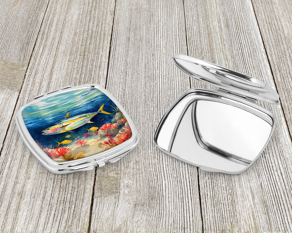 Yellowfin Tuna Compact Mirror Decorative Travel Makeup Mirror for Women Girls Gifts Pocket Makeup Mirror Folding Handheld