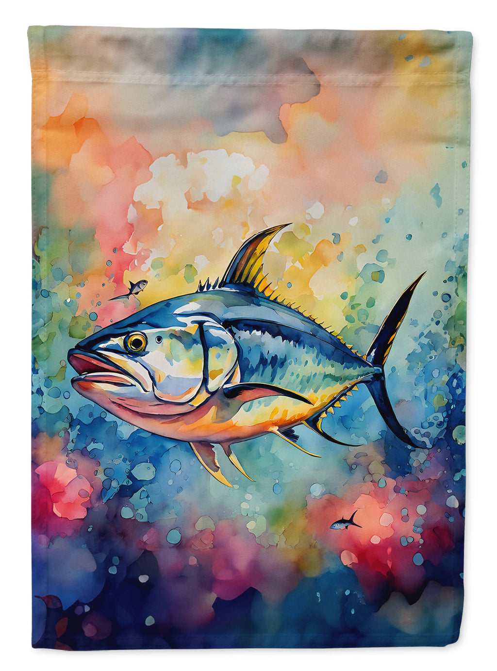 Yellowfin Tuna House Flag 28x40 Porch Sleeve Pole Decorative Outside Yard Banner Artwork Wall Hanging, Polyester